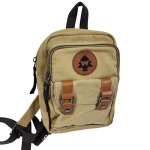 UP Wilderness Explorer Khaki Canvas Sling Backpack Bag